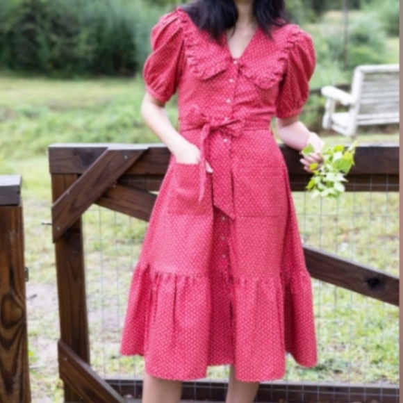Afternoon Sustainable Threads Dresses & Skirts - Afternoon Sustainable Threads The Josephine 100% Cotton County Dainty Midi Dress
